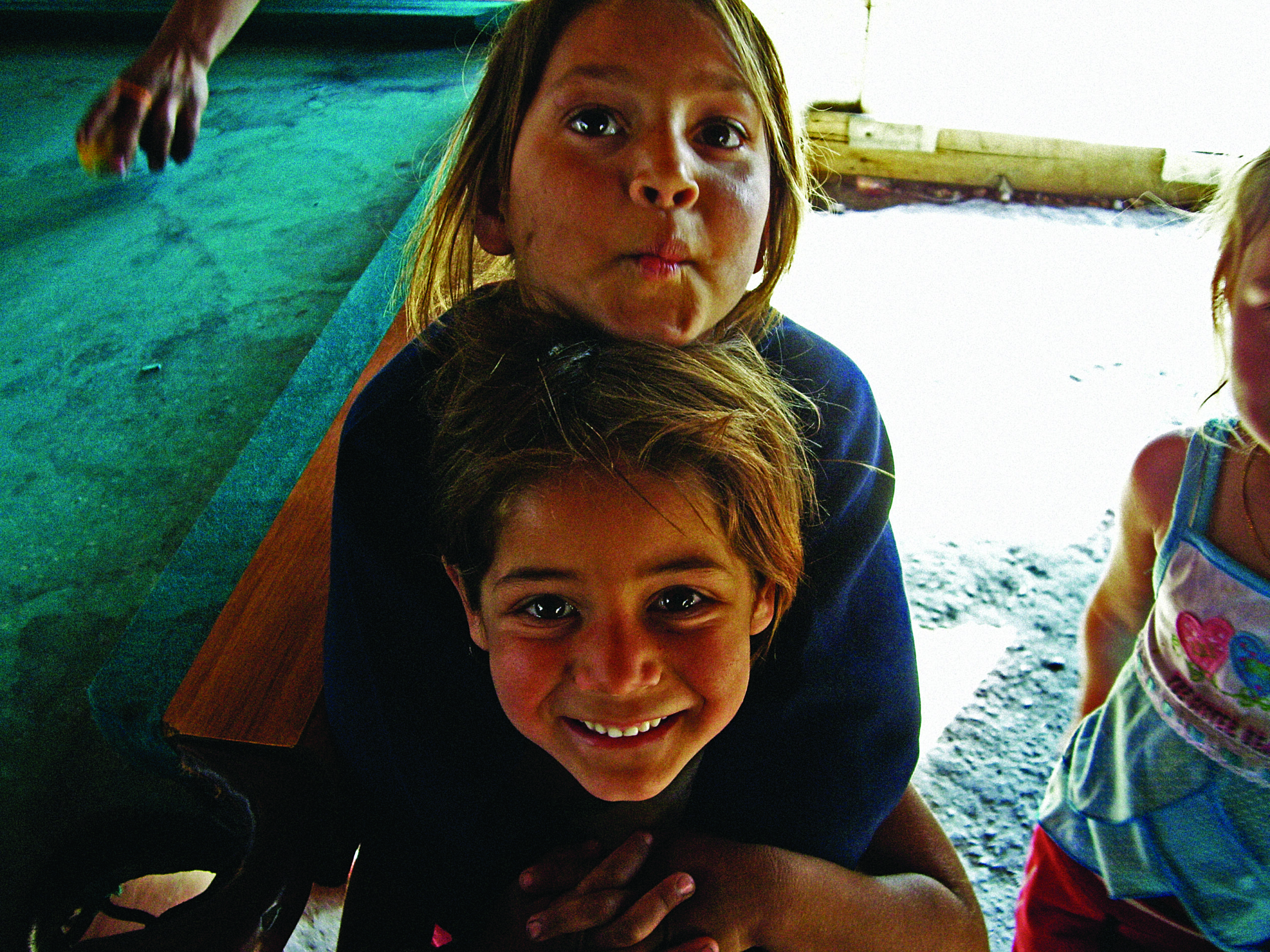 Girls at a Roma camp in Athens.